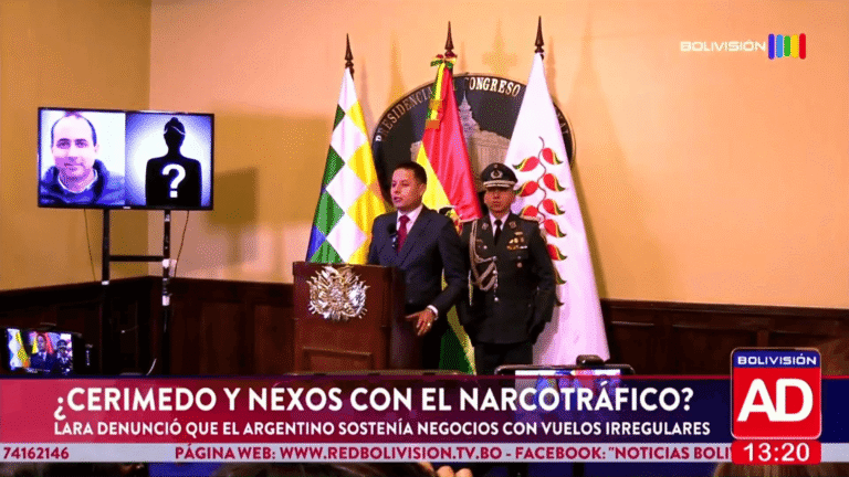 Lara denuncia vínculos de Cerimedo con el narcotráfico en Bolivia