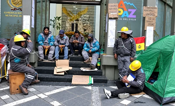 Protesta de trabajadores en Saka Churu se extiende por una semana