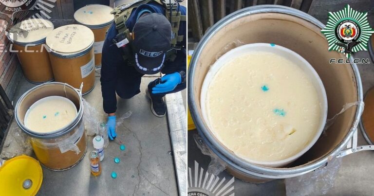 Drogas ocultas en tambores son descubiertas en El Alto