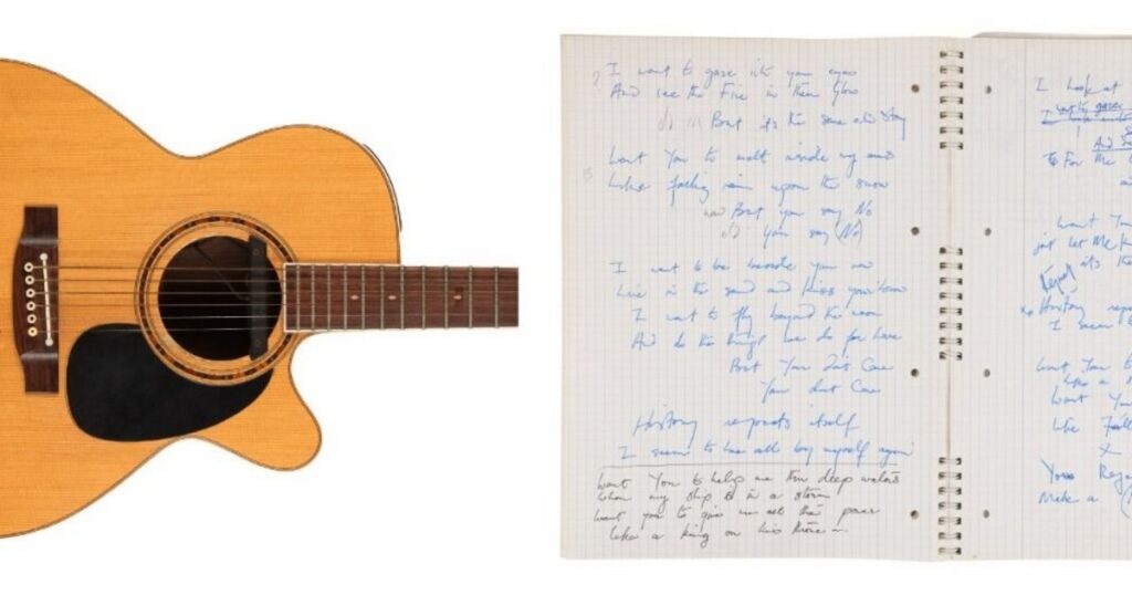 Récord en Londres: Guitarra de Oasis y letras de Freddie Mercury arrasan en subasta