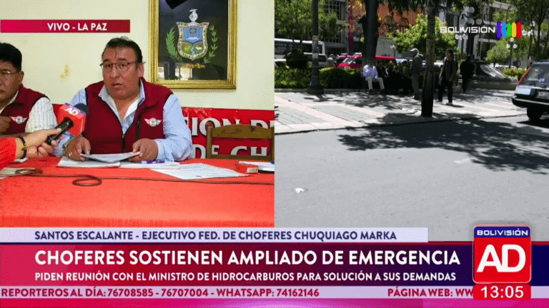 Choferes de Chuquiago Marka exigen diálogo con el Ministro de Hidrocarburos
