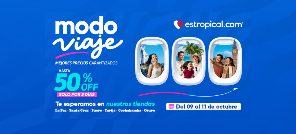 Aprovecha MODO VIAJES de estropical.com con descuentos de hasta el 50%